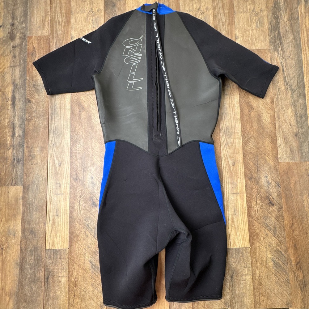 Vintage ONeill Reactor 2 MM Wetsuit Mens XL Black Blue Short Sleeve Surfing 6851 - Picture 2 of 14